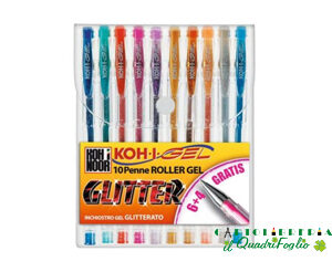 Tubetto colla glitter 10,5ml 10 colori assortiti in espositore - Cart Srl