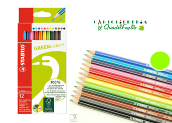 Pastelli colorati Stabilo Green Colors Cf.12 » Il QuadrifoglioWeb
