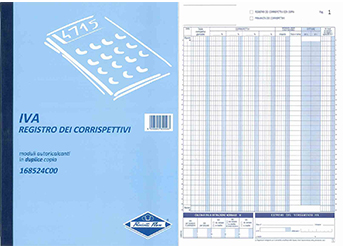 Registro dei Corrispettivi Doppia Copia Autocopiante 30x21,5 cm. - Carta  Shop