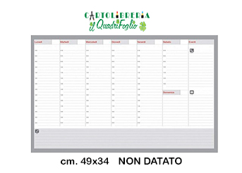 Planning Settimanale Da Tavolo Daily Planner 43X31 Orizzontale 50 fogli